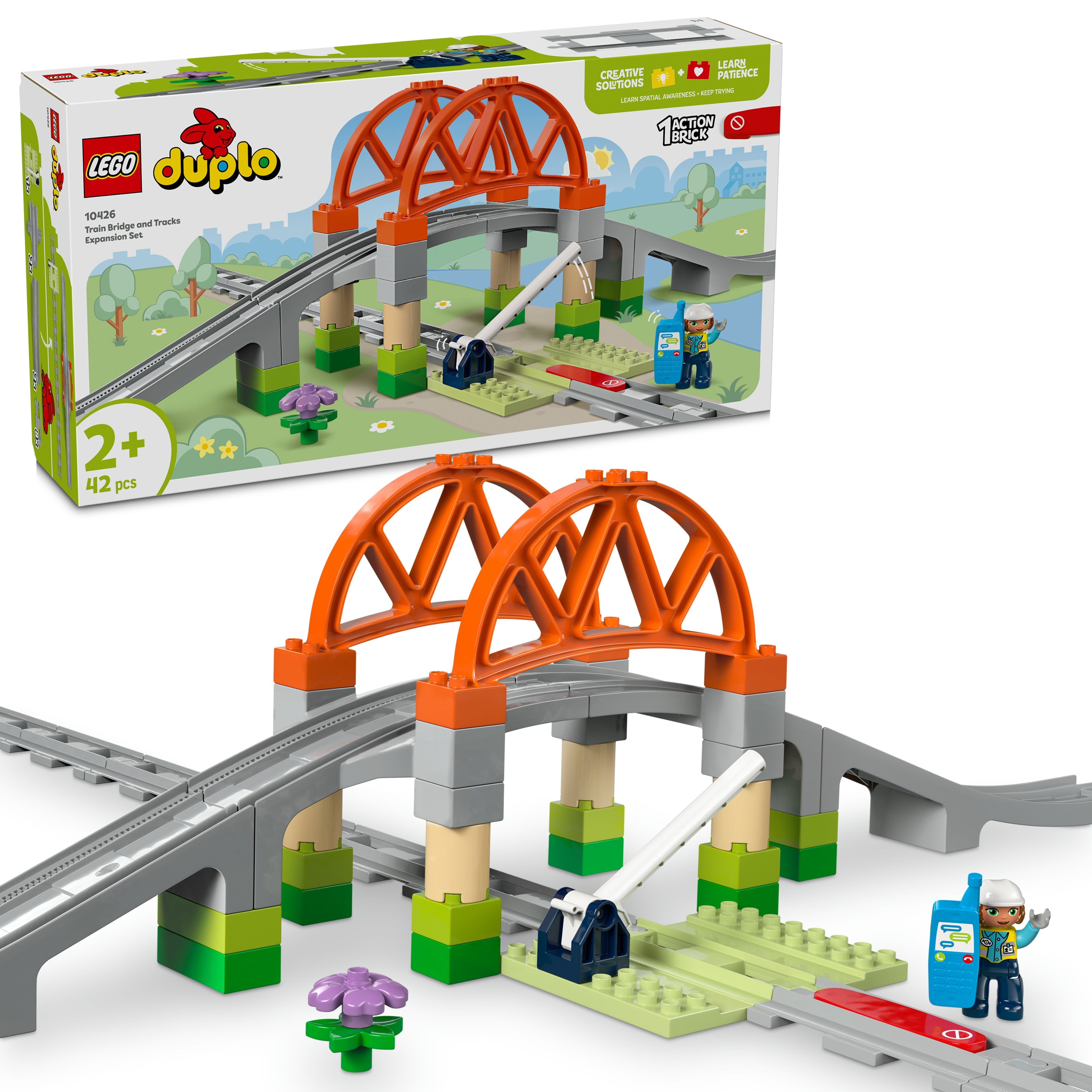 LEGO® 10426 DUPLO® Town Eisenbahnbrücke und Schienen – Erweiterungsset