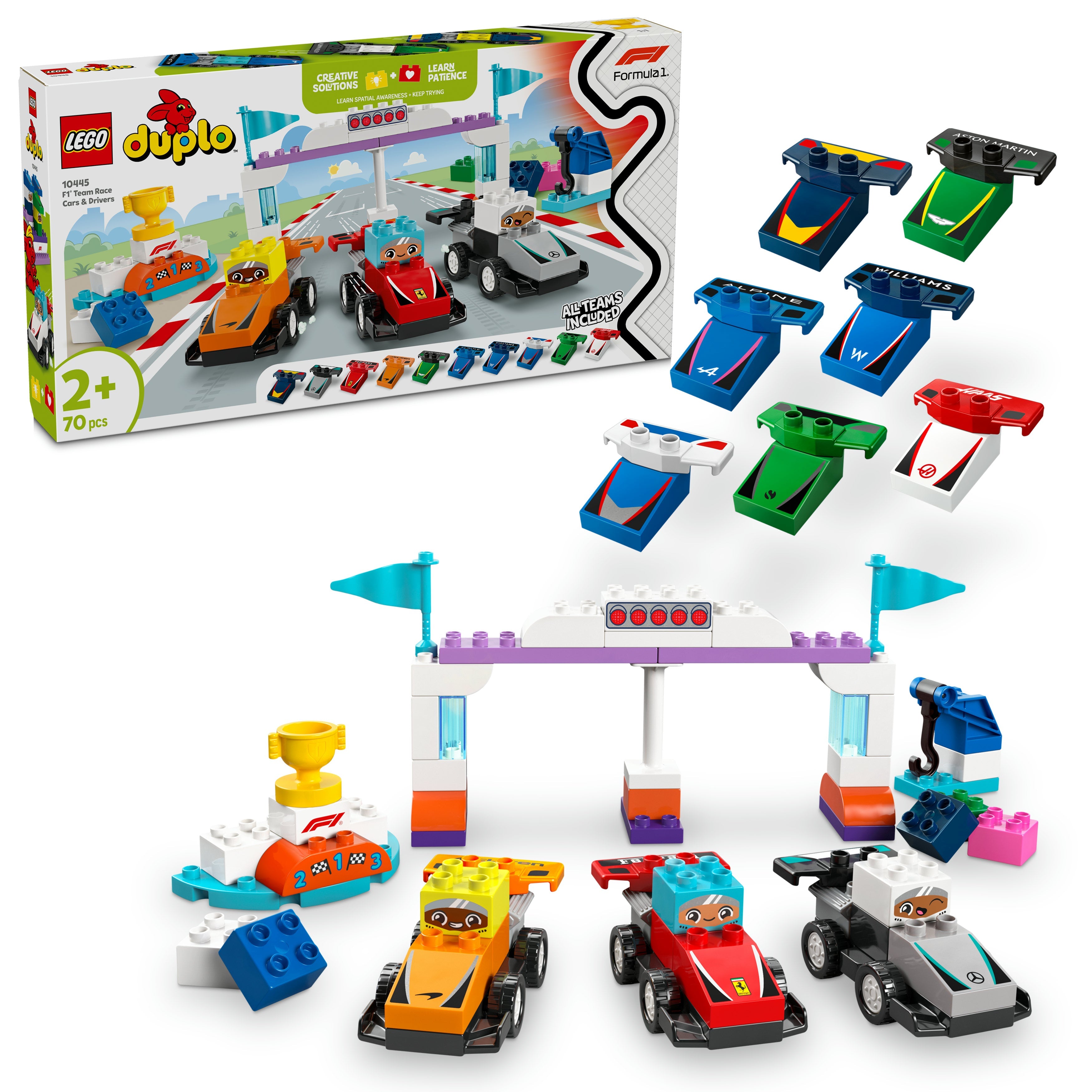 LEGO® 10445 DUPLO® Town F1® Team Rennautos mit Rennfahrern