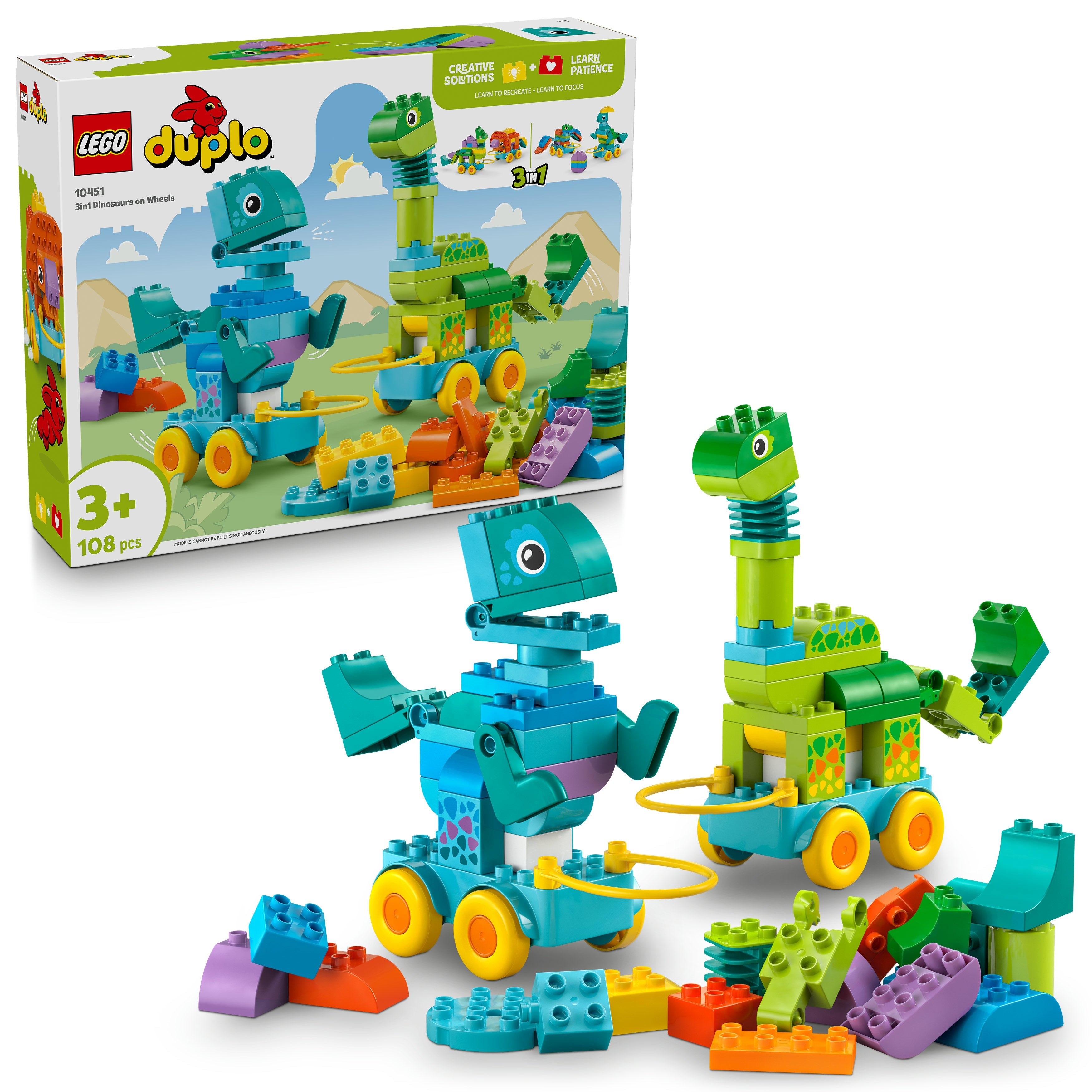 LEGO® 10451 DUPLO® Town Dinos auf Rädern 3-in-1-Set