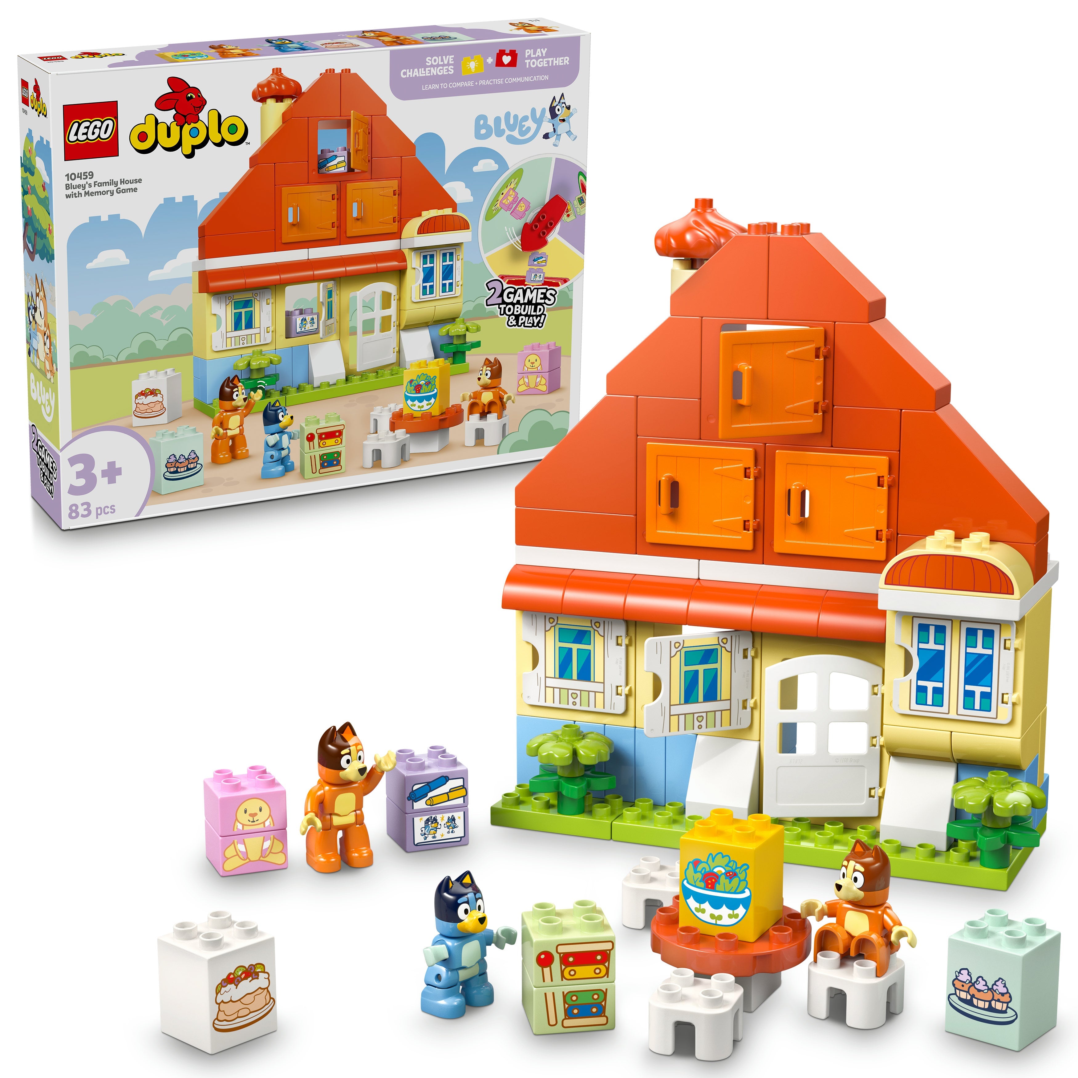 LEGO® 10459 DUPLO® Bluey: Blueys Familienhaus mit Memory-Spiel