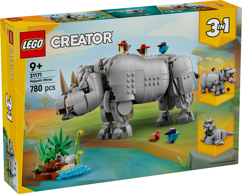 LEGO® 31171 Creator Wilde Tiere: Prächtiges Nashorn mit Vögeln