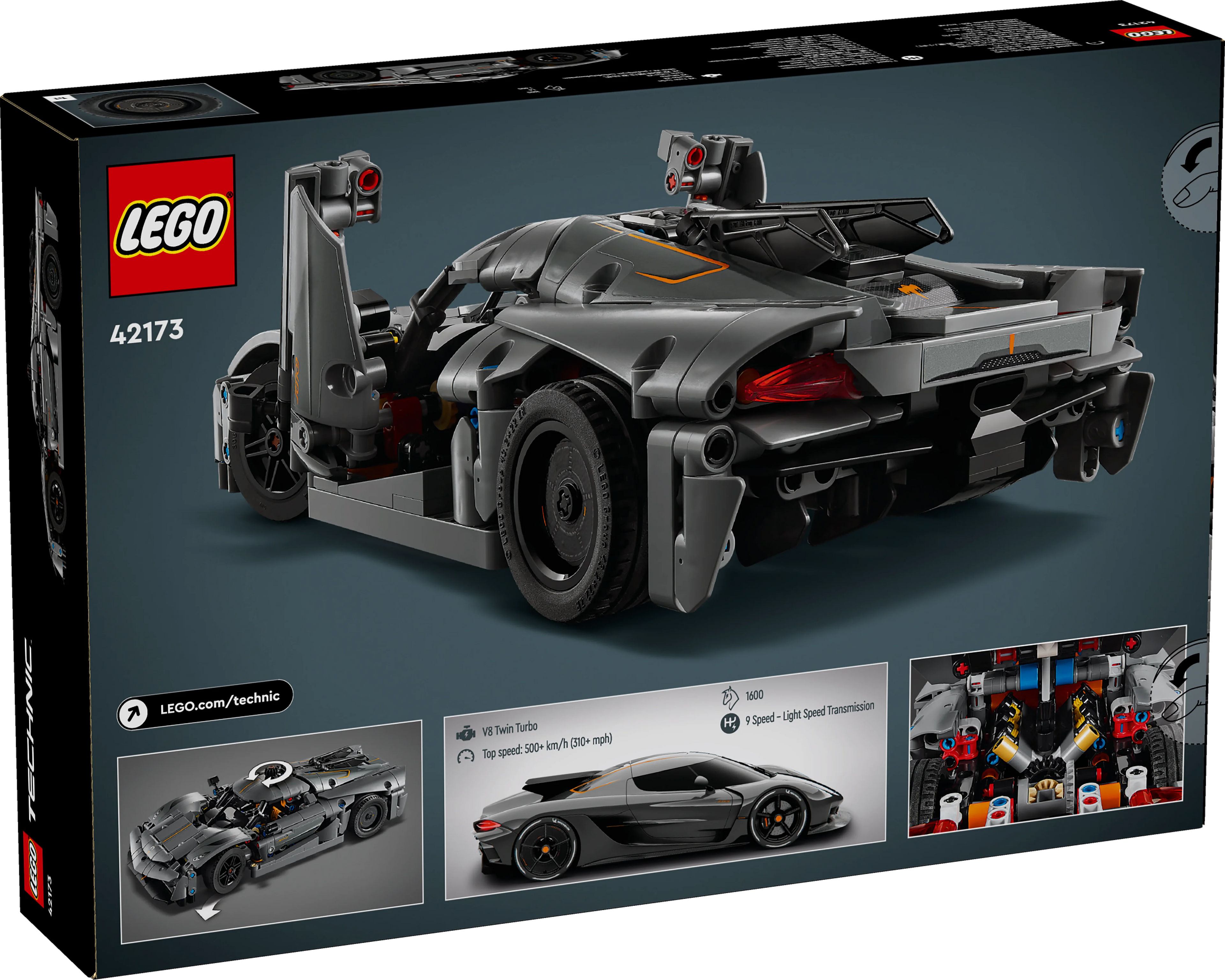 LEGO® 42173 Technic Koenigsegg Jesko Absolut Supersportwagen in Grau