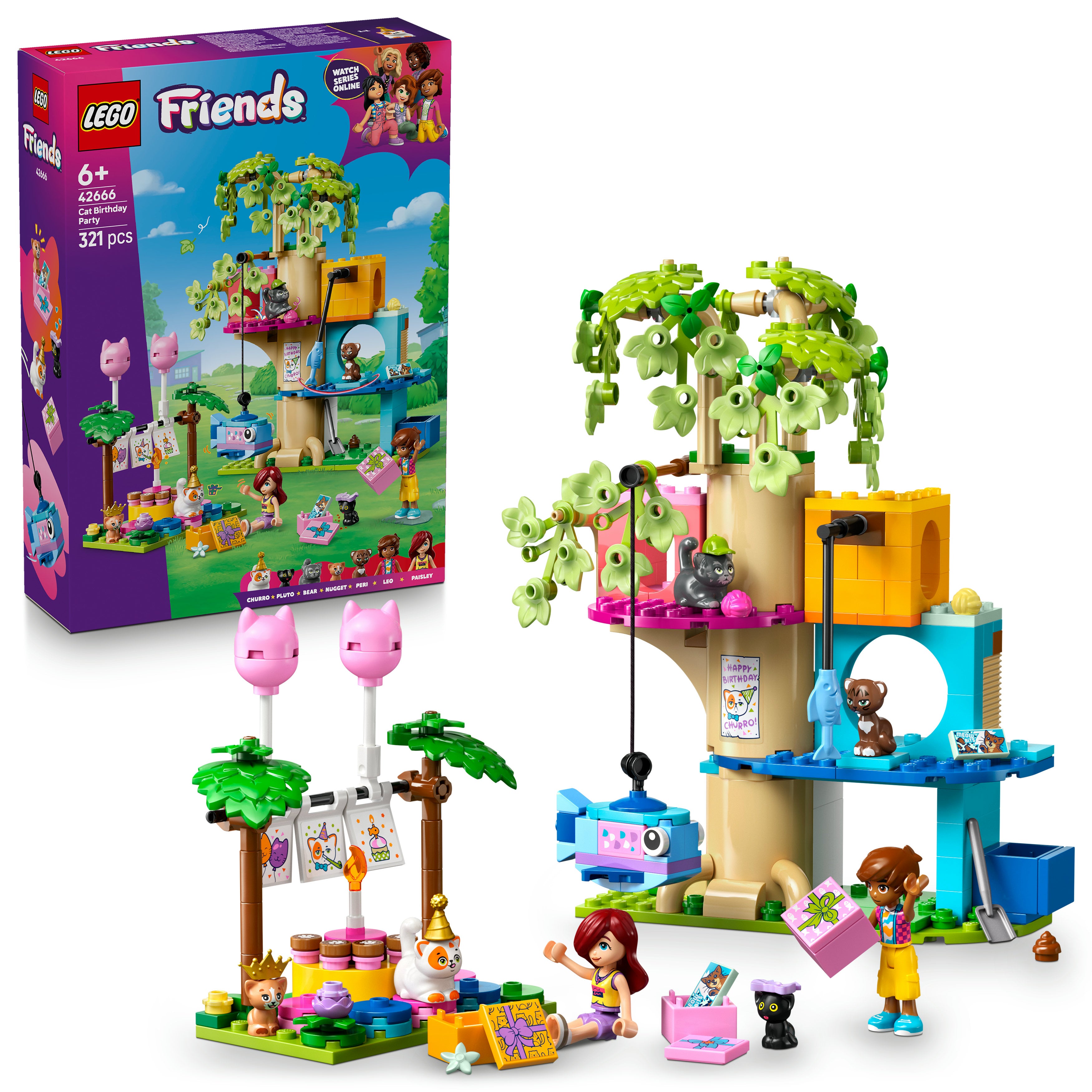LEGO® 42666 Friends Katzengeburtstagsparty & Baumhaus