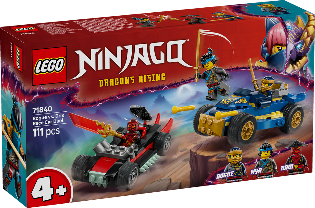 LEGO® 71840 NINJAGO® Action-Autorennen: Rogue vs. Drix