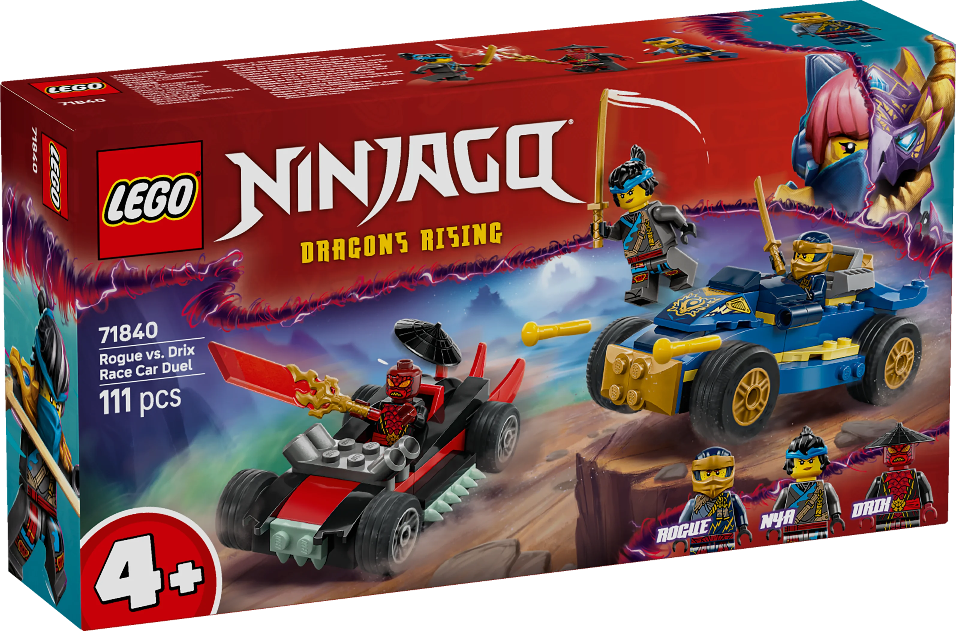 LEGO® 71840 NINJAGO® Action-Autorennen: Rogue vs. Drix