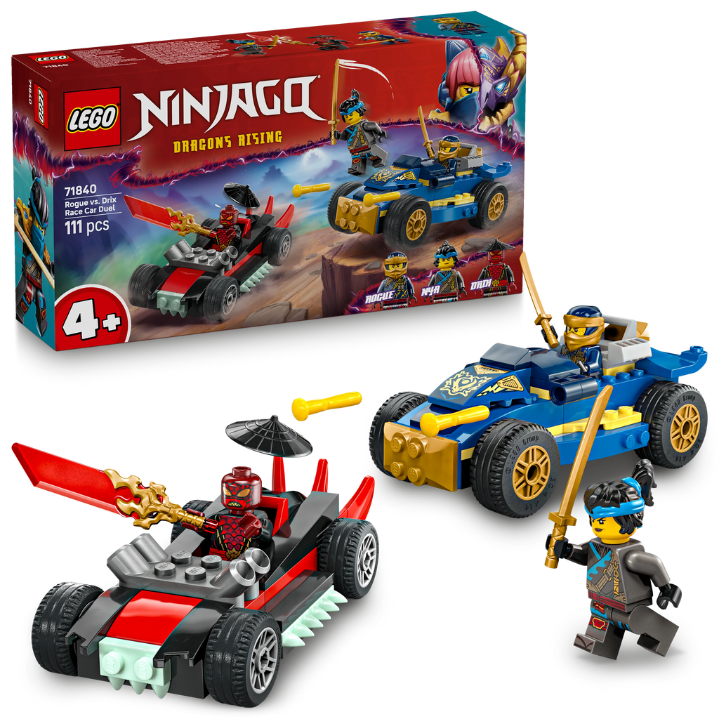 LEGO® 71840 NINJAGO® Action-Autorennen: Rogue vs. Drix